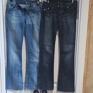Rock & Republic Women's Boot Cut Jeans in Light and Dark Blue.set Of Two ,